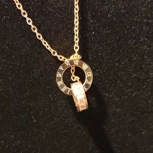 Gold Roman Numeral Pendant Necklace